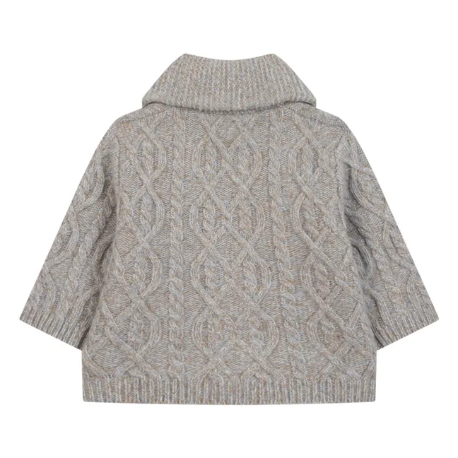 Cardigan Torsades Laine | Bleu gris