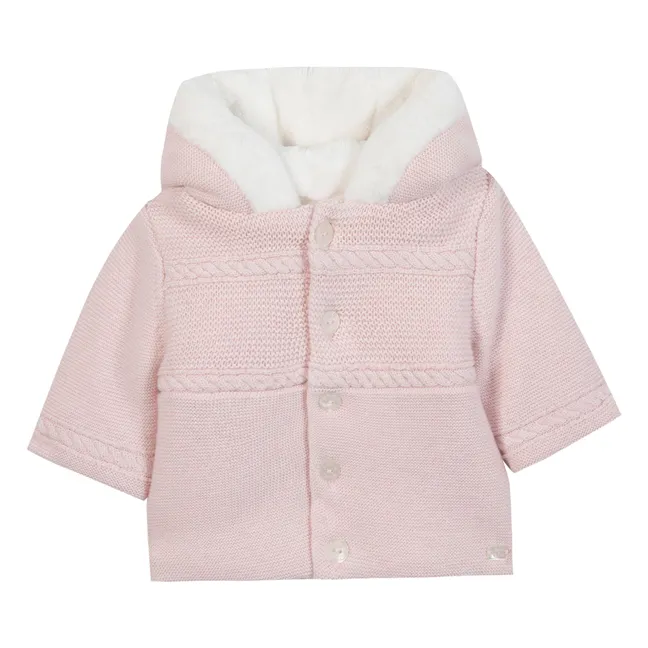 Cardigan Fourré | Rose pâle