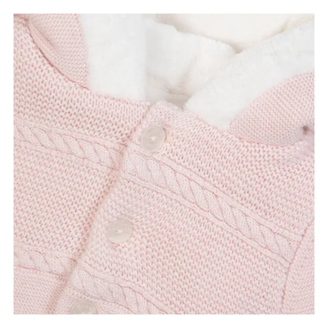 Cardigan Fourré | Rose pâle