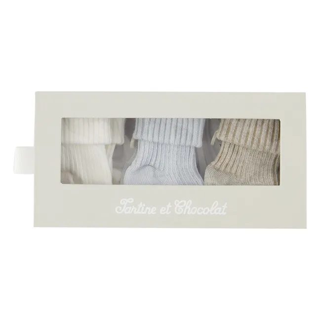 Lot de 3 Paires de Chaussettes | Bleu Clair
