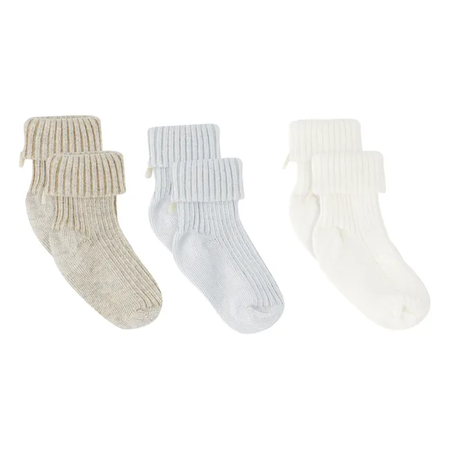 Lot de 3 Paires de Chaussettes | Bleu Clair