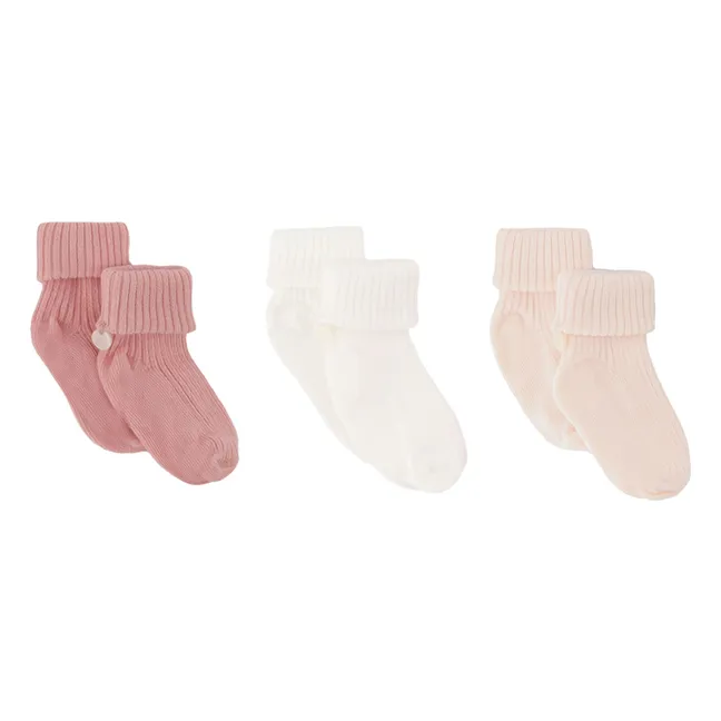 Lot de 3 Paires de Chaussettes | Rose pâle