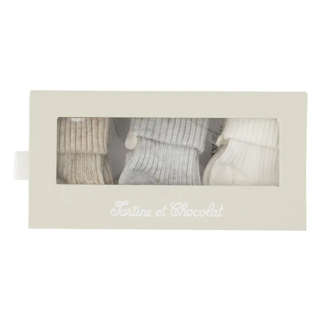 Lot de 3 Paires de Chaussettes | Nacre