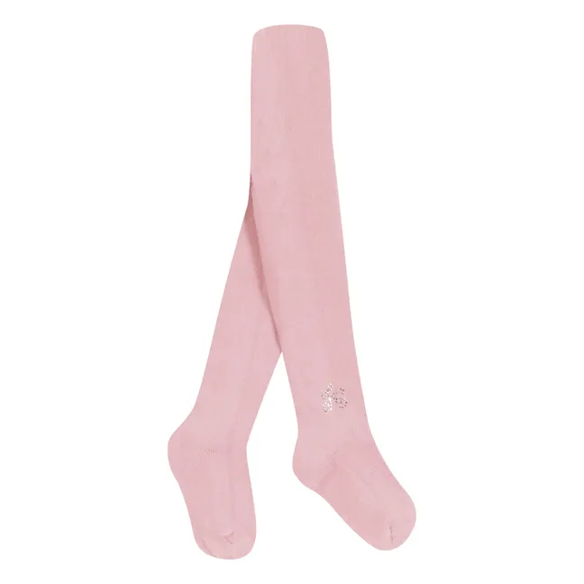 Collant Brodé | Rose pâle