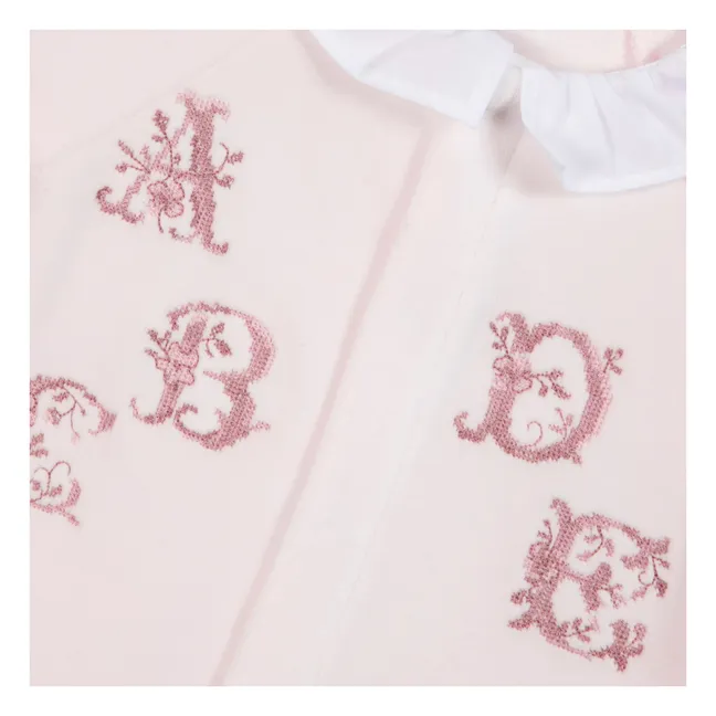 Bestickter Pyjama Alphabet | Blassrosa