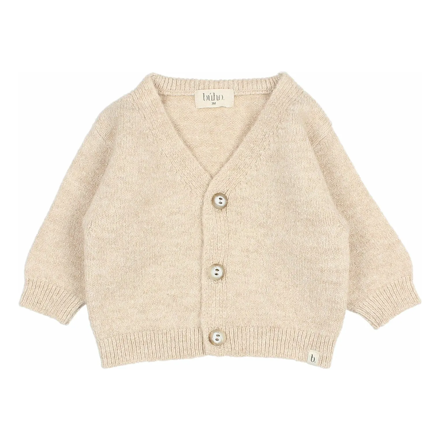 Búho Beige Recycled Fiber Baby Cardigan