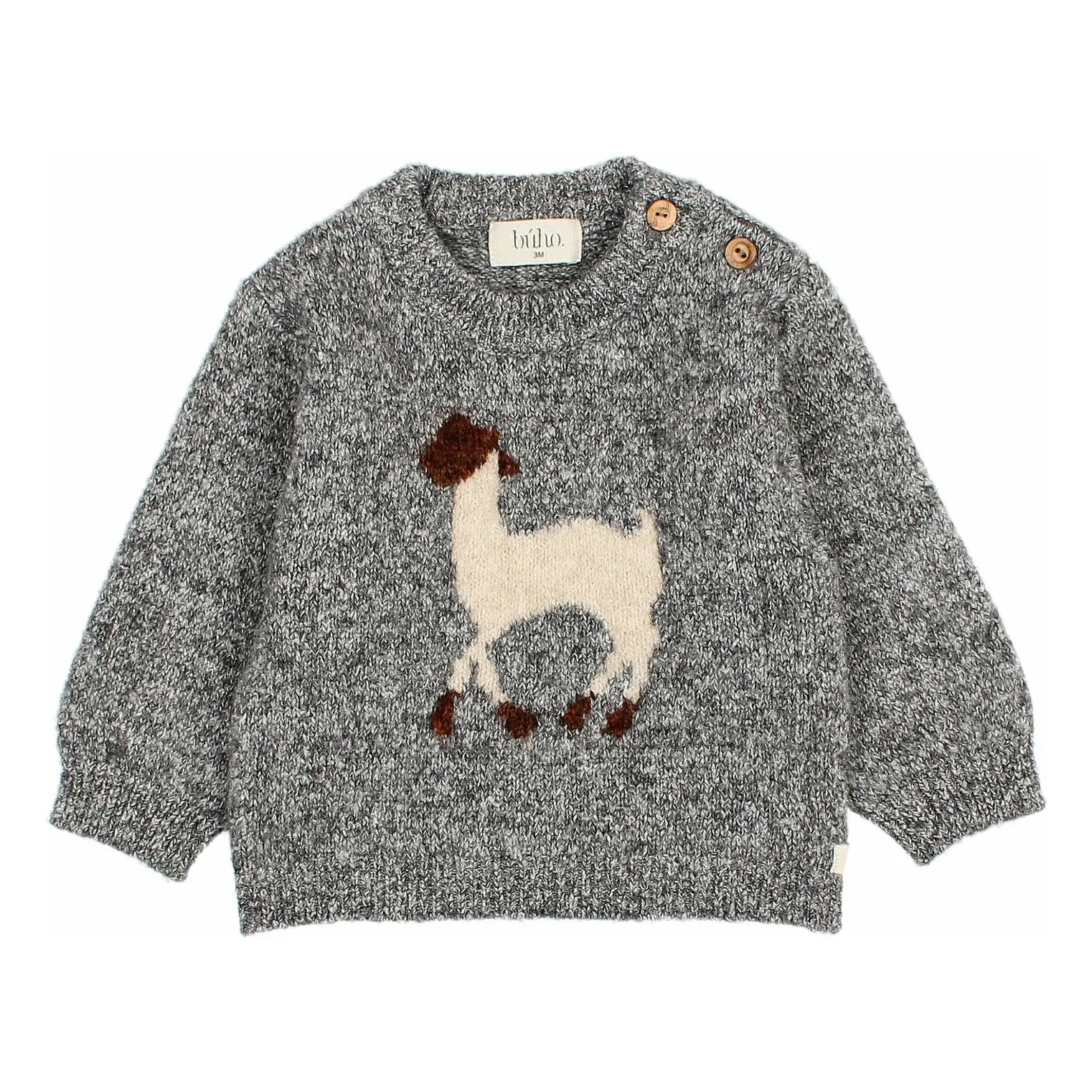 Búho Grey Lama Sweater Recycled Fiber
