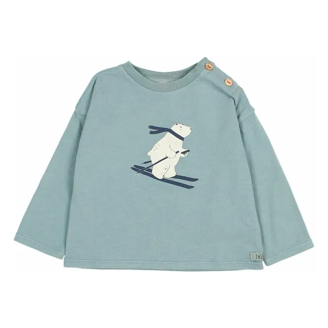 T-shirt Ski Coton Bio | Vert Cèdre