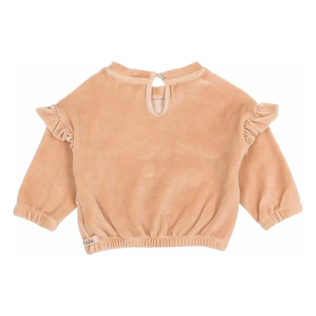 Sudadera de terciopelo de algodón orgánico | Rosa