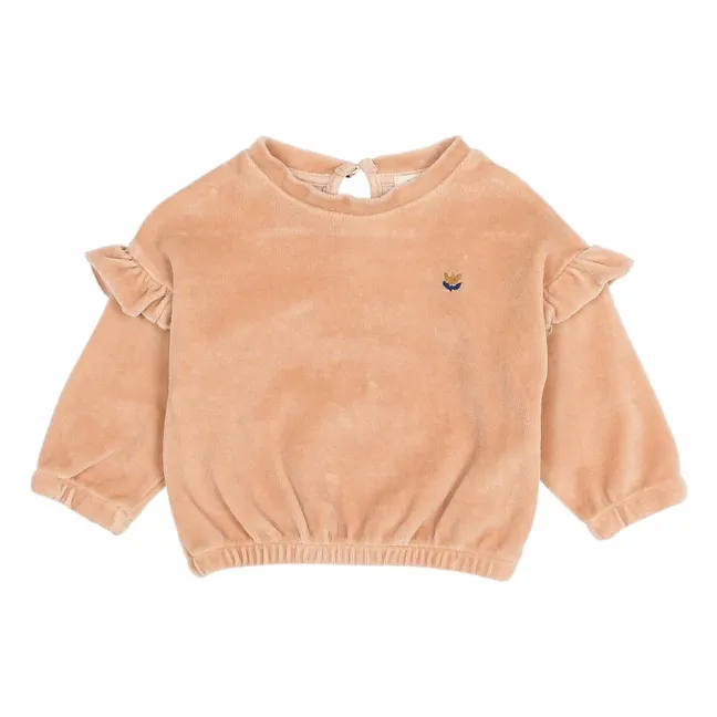 Sudadera de terciopelo de algodón orgánico | Rosa