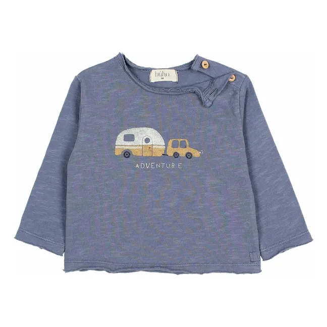 T-shirt Adventure Coton Bio | Bleu gris