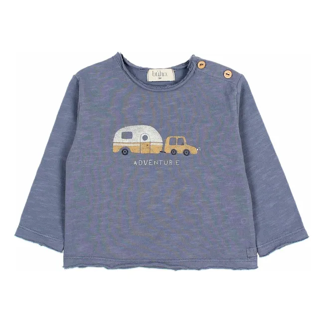 T-shirt Adventure Coton Bio | Bleu gris