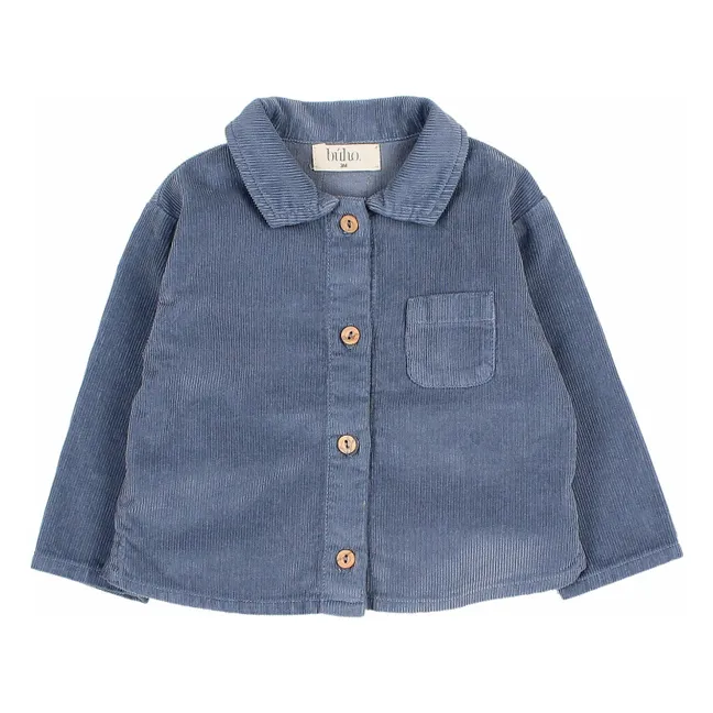 Chemise Velours Côtelé Coton Bio | Bleu gris