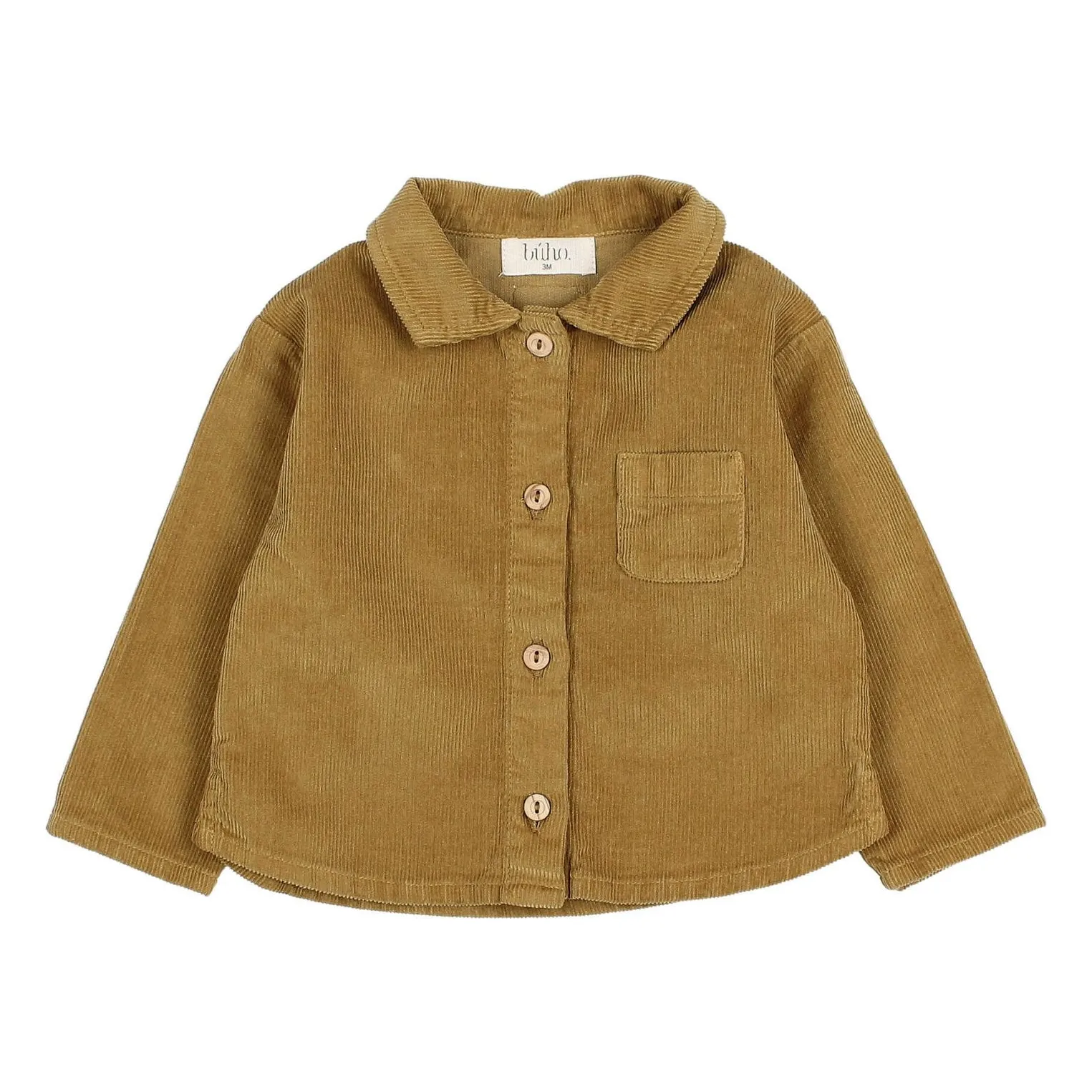 Búho - Chemise manches longues - Velours côtelé - 12 mois - Ocre
