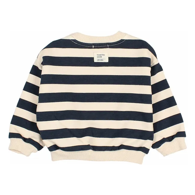 Sweat Rayures Bébé Coton Bio | Ivoire