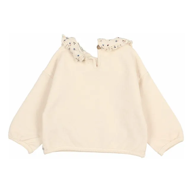 Sudadera de cuello alto de algodón orgánico | Marfil