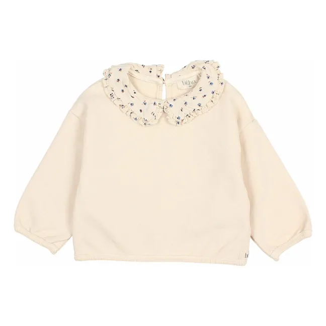 Sudadera de cuello alto de algodón orgánico | Marfil
