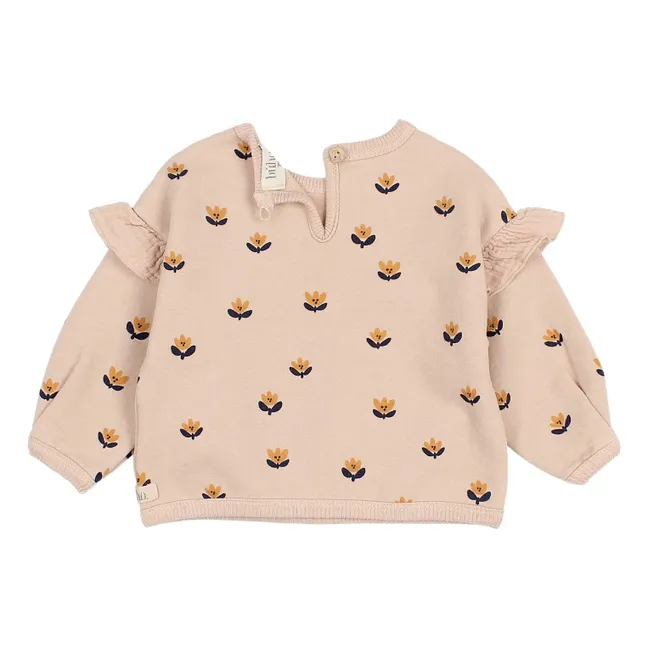 Sweat Naïf Volants Coton Bio | Rose