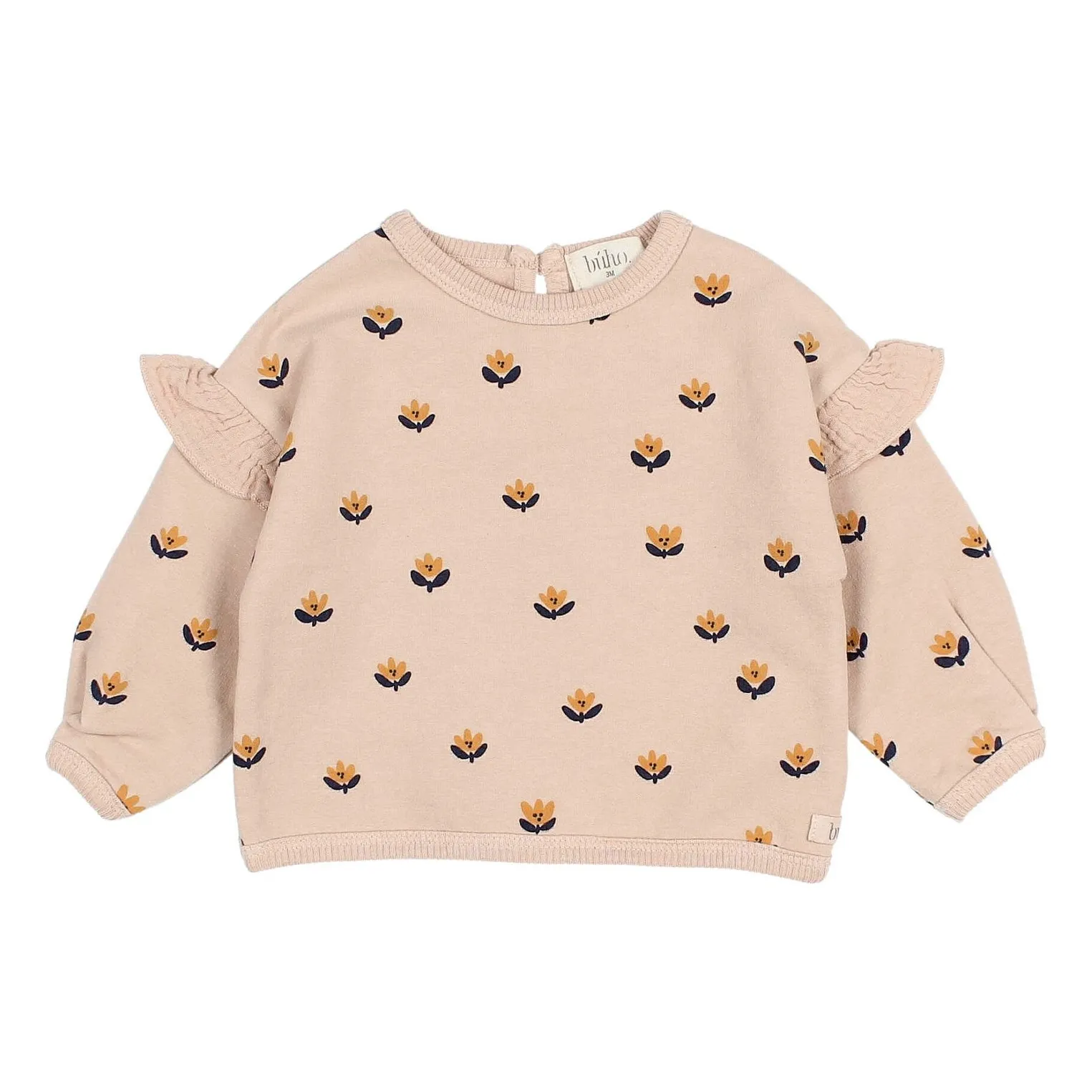 Búho Pink Sweat Naïf Organic Cotton Ruffles