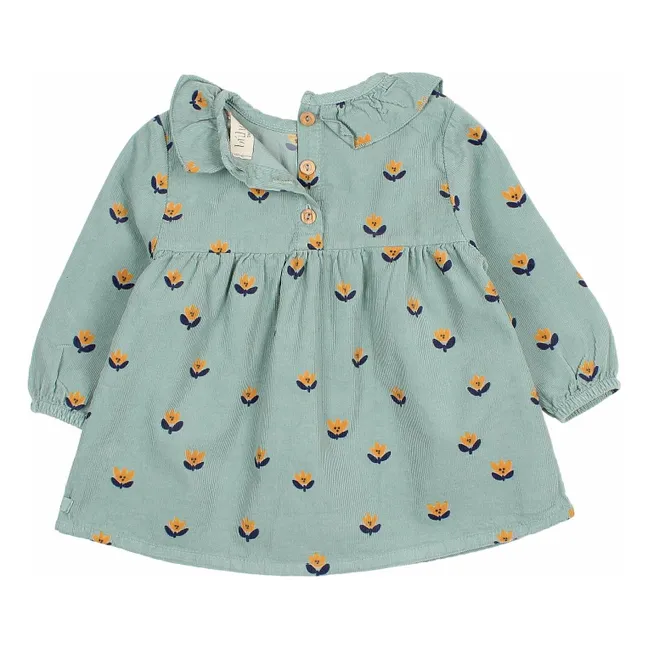 Robe NaÏf Volants Coton Bio | Vert Cèdre