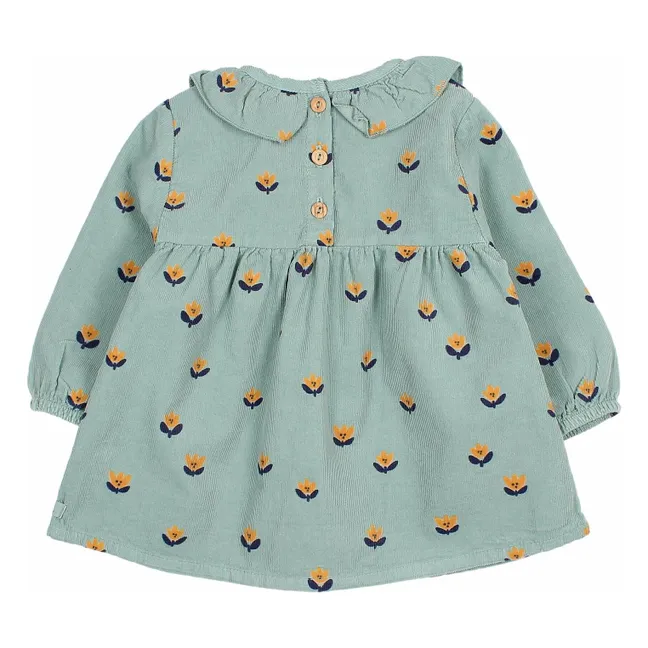 Robe NaÏf Volants Coton Bio | Vert Cèdre
