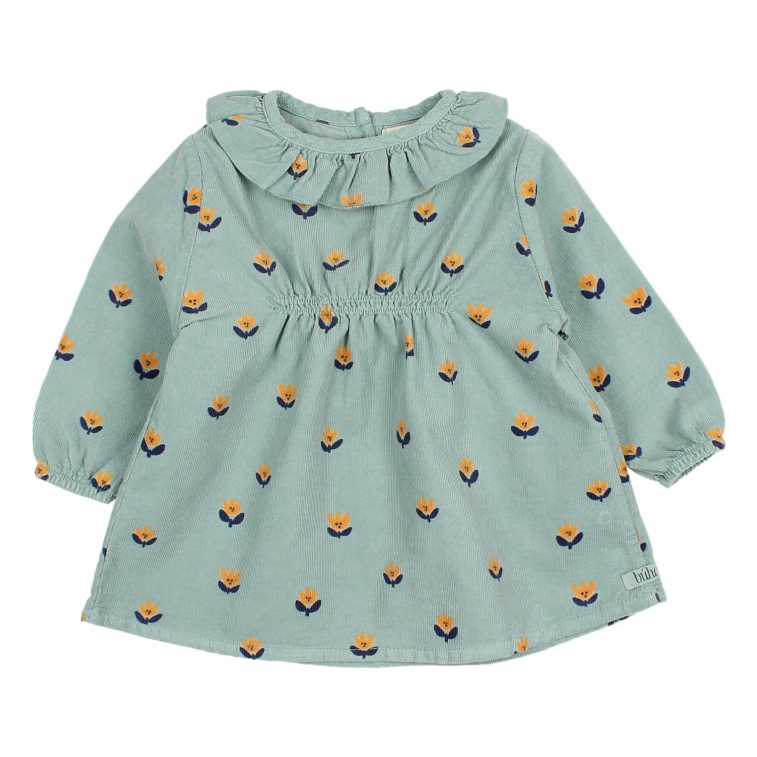 Búho Cedar Green Naïf Organic Cotton Flounce Dress