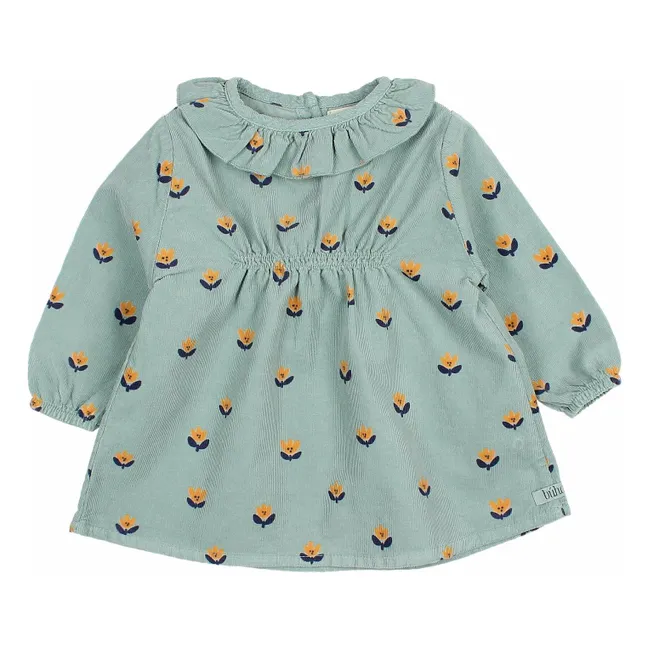 Robe NaÏf Volants Coton Bio | Vert Cèdre