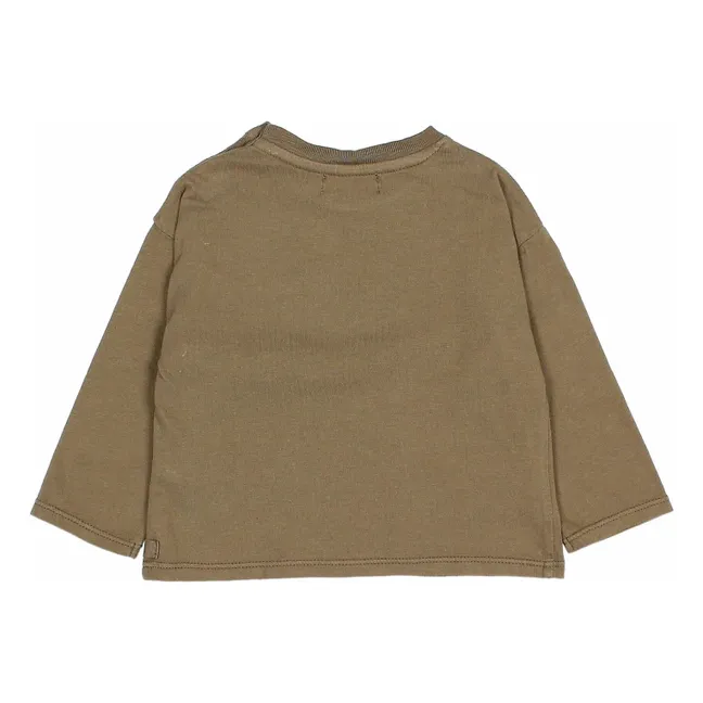 Plane organic cotton T-shirt | Khaki