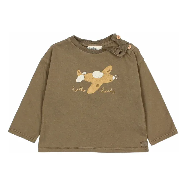 T-shirt Plane Coton Bio | Vert kaki