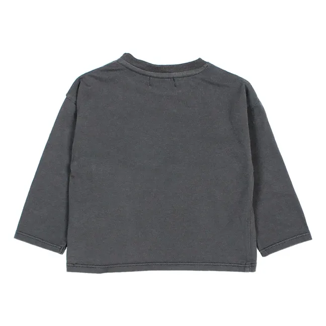 Plane organic cotton T-shirt | Charcoal grey