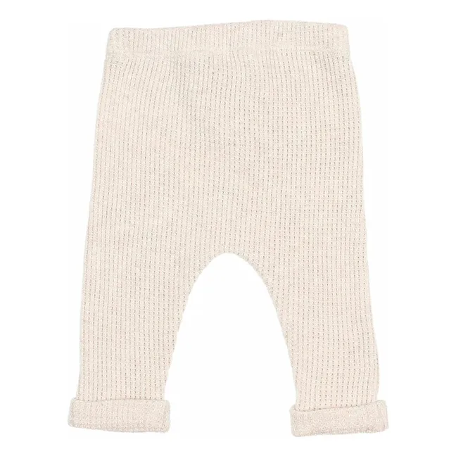Waffel-Leggings | Elfenbeinfarben
