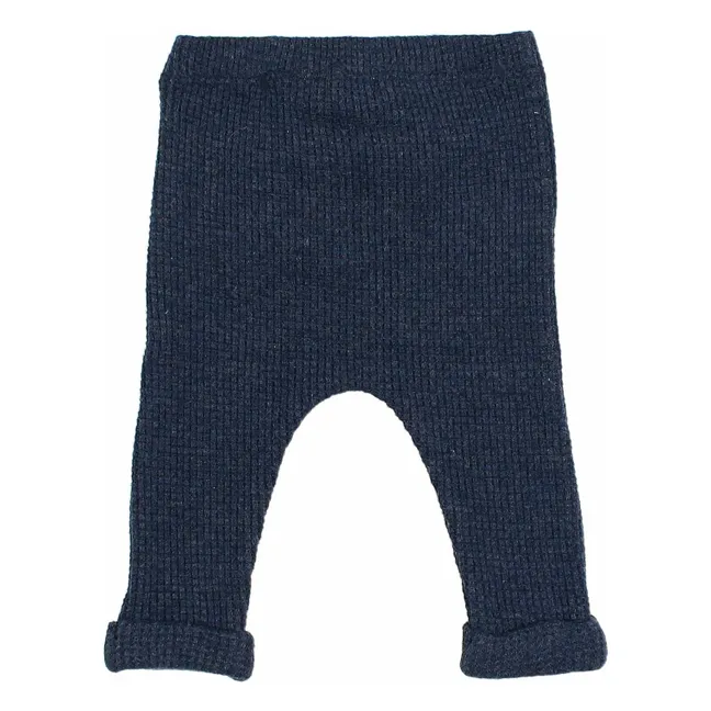 Waffel-Leggings | Navy