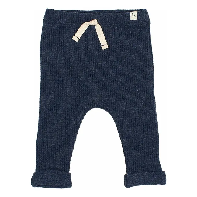 Waffel-Leggings | Navy