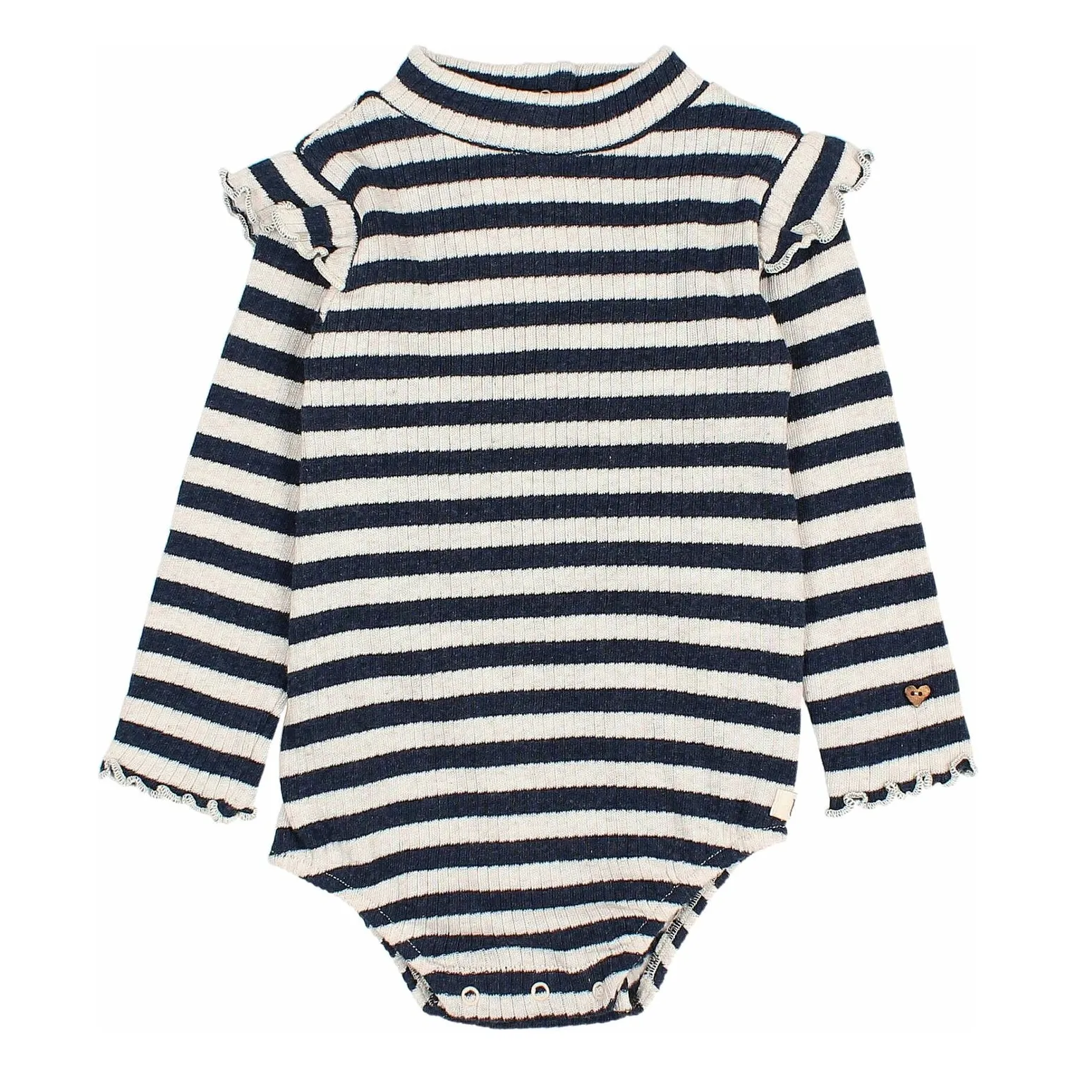 Búho - Body Manches Longues Fille 6 mois Bleu Marine Coton