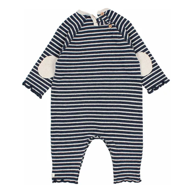 Tuta a righe morbide | Blu marino