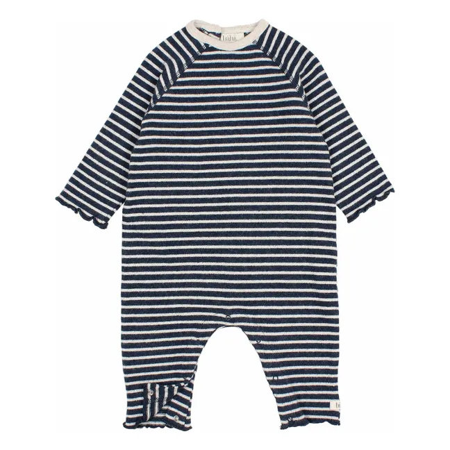 Tuta a righe morbide | Blu marino