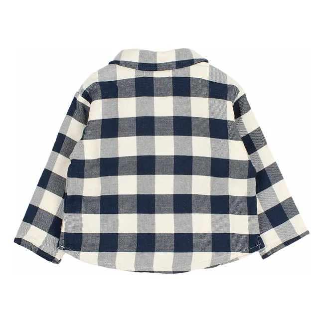 Camisa a cuadros de algodón | Azul Marino