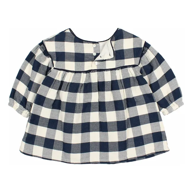 Robe Gingham Carreaux Bébé | Bleu marine