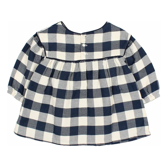 Robe Gingham Carreaux Bébé | Bleu marine