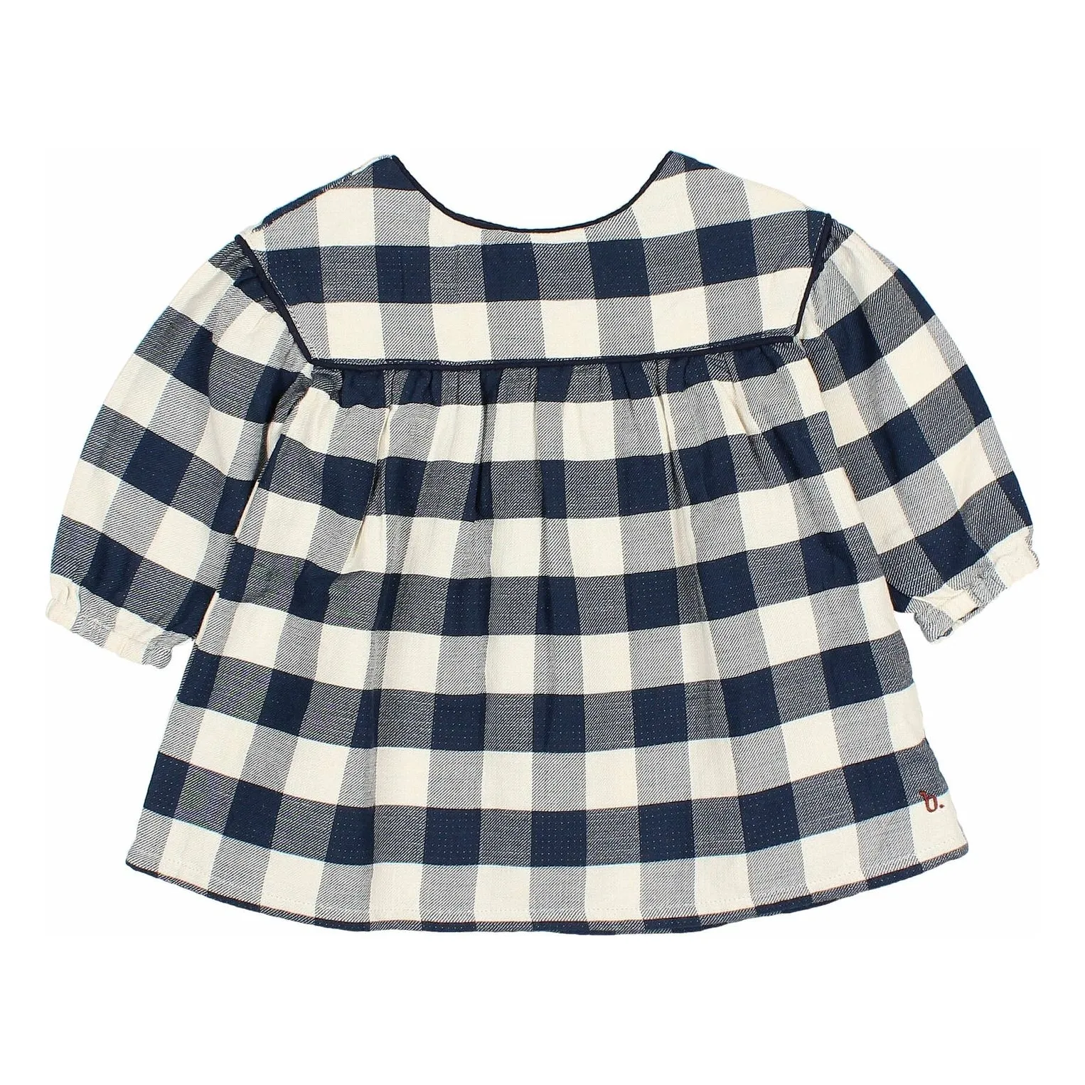 Búho Navy Blue Baby Gingham Dress
