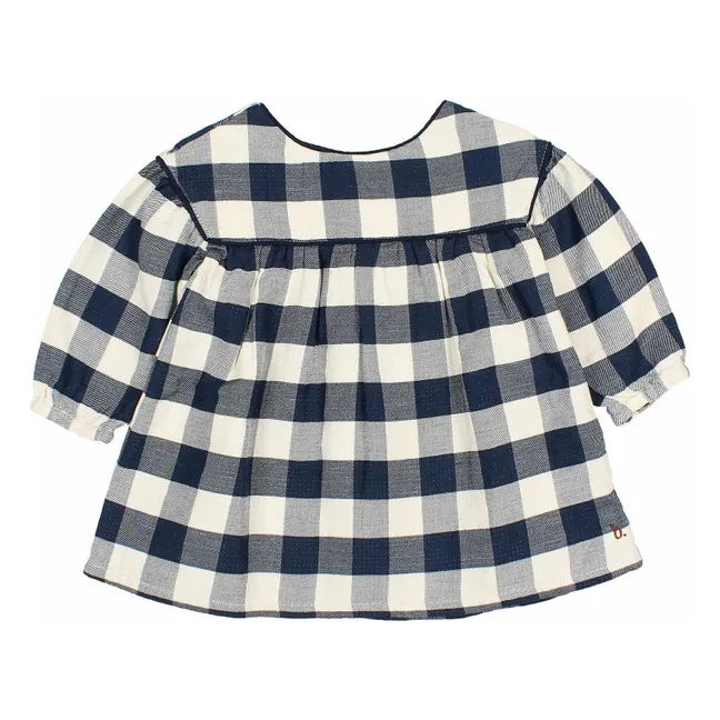 Baby Gingham Dress | Navy blue
