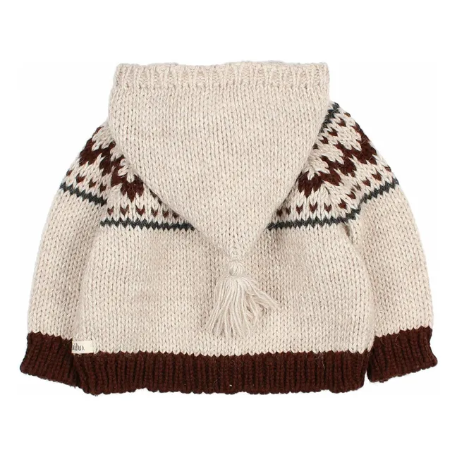Folk Wool Cardigan | Ecru