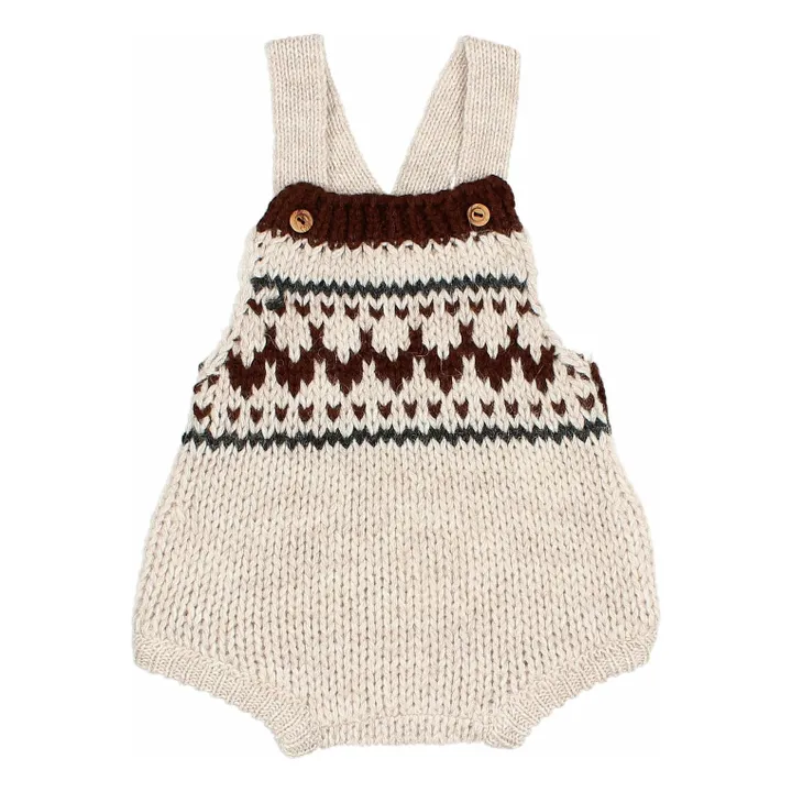 Barboteuse Folk Laine | Ecru- Image produit n°0