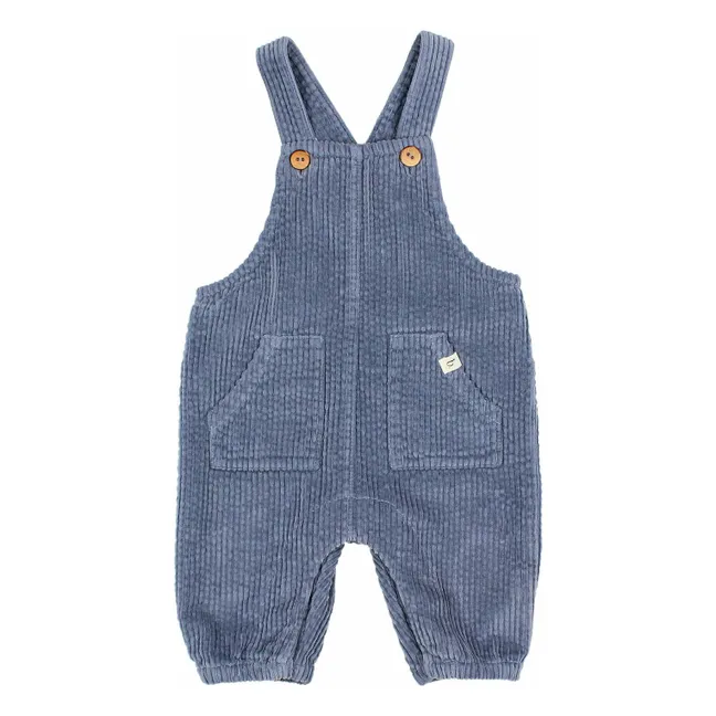 Salopette Velours Côtelé | Bleu gris