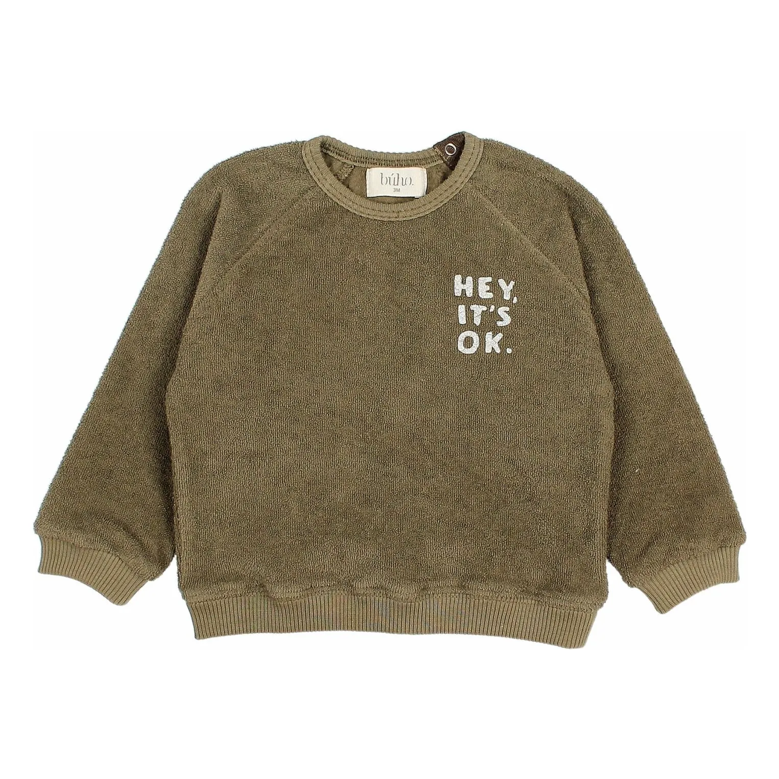 Búho Khaki Sweat Hey Bébé Eponge Bio