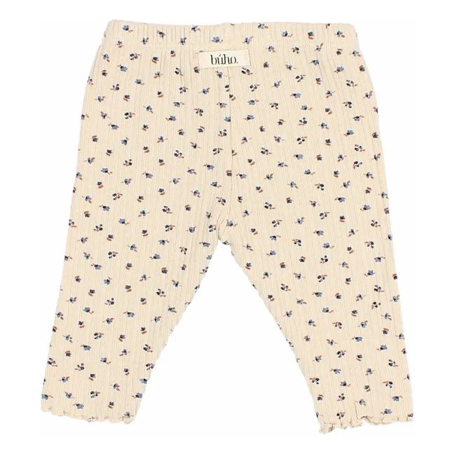 Gerippte Legging | Elfenbeinfarben