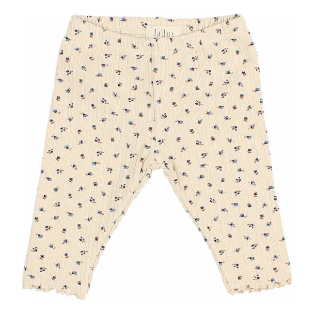 Gerippte Legging | Elfenbeinfarben