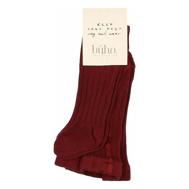 Baby Rib Tights | Burgundy