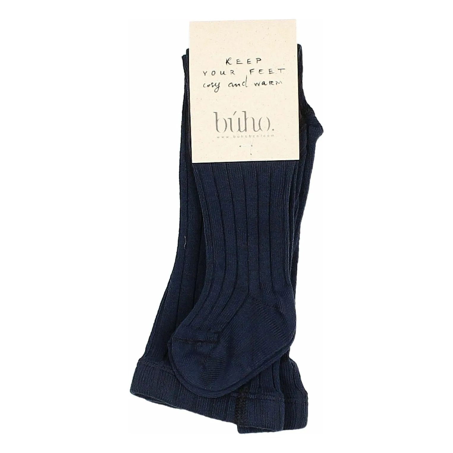 Búho Navy Blue Baby Rib Tights