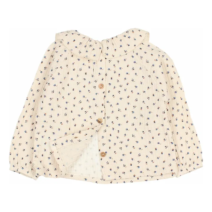 Blouse Volants Gaze de Coton Bio | Ivoire- Image produit n°2